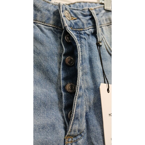 NWT Forever 21 Women’s 29 High Rise Relaxed Mom Jeans Distressed Light Wash Y2K - Picture 7 of 11